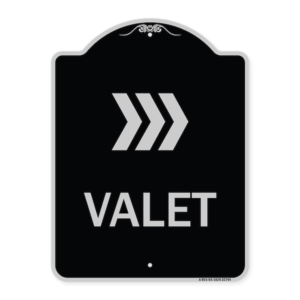 Valet Right Arrow Heavy-Gauge Aluminum Architectural Sign, 24" x 18", BS-1824-22744